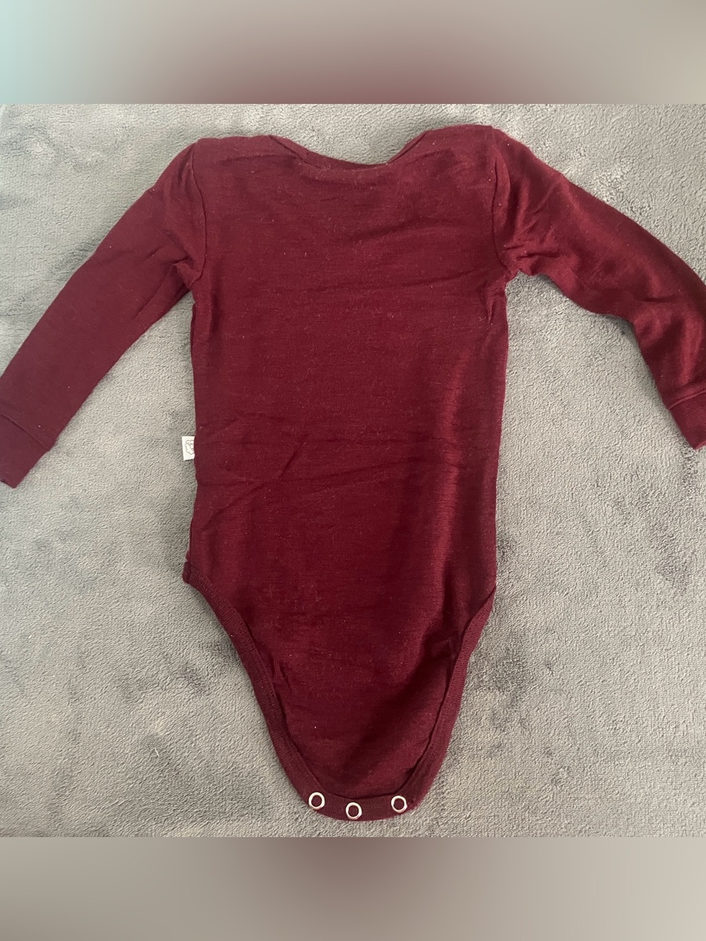 Simply Merino 100% Merino Wool Baby Onesie - 12-18M - Raisin - EUC - Picture 2 of 10